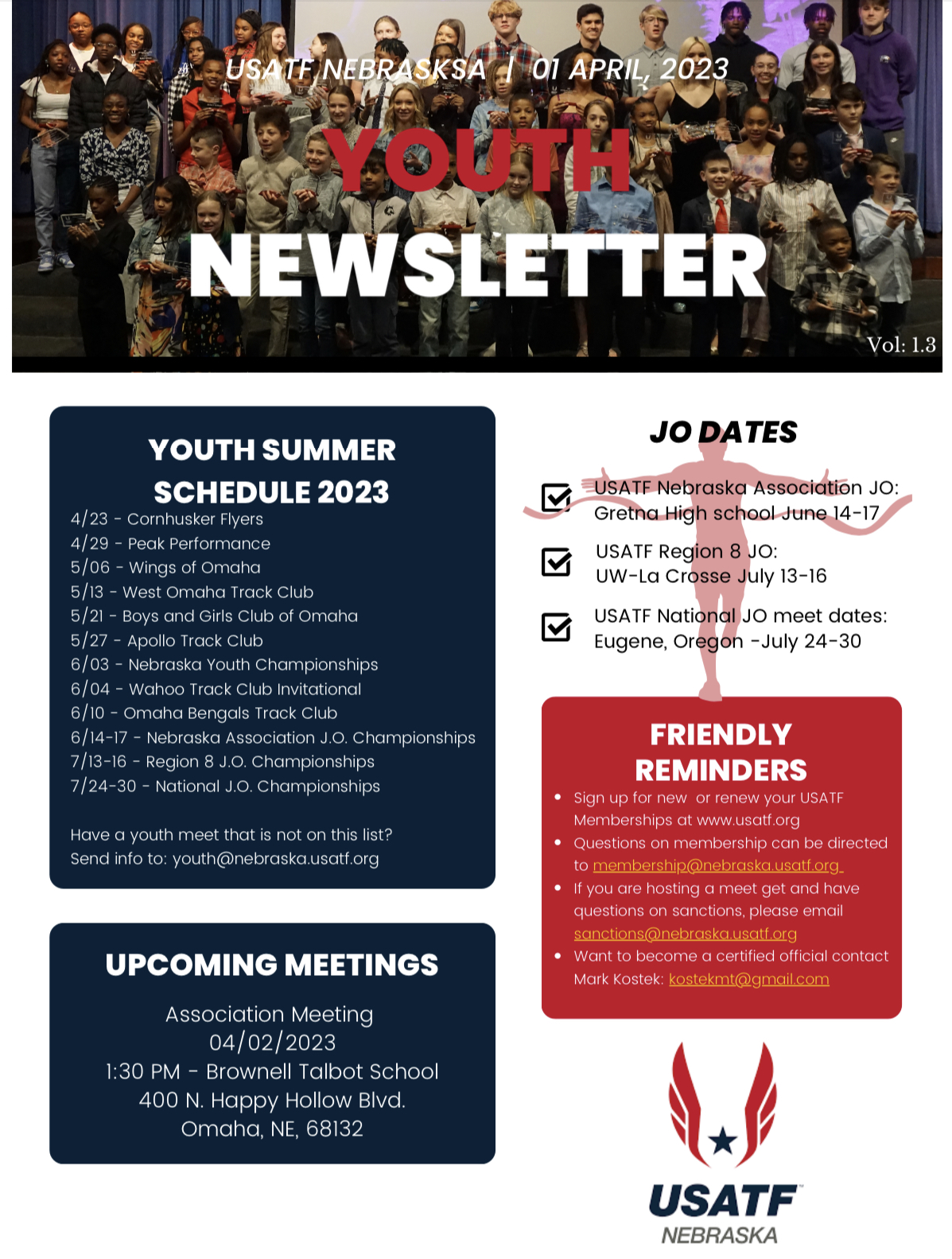 The April Youth Newsletter is hot of the press….